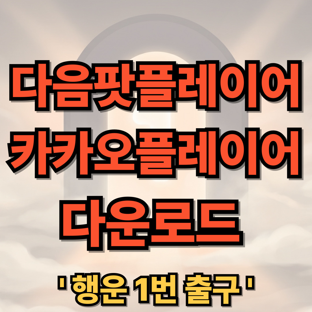 다음 팟플레이어 카카오플레이어 무료 다운로드 설치