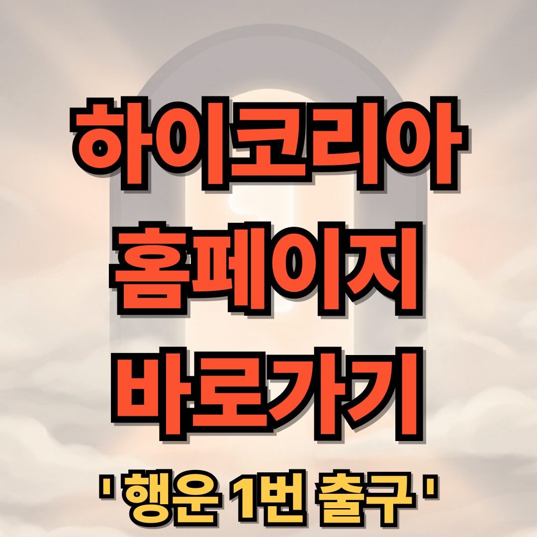 하이코리아 홈페이지 접속하기 방법바로가기 hikorea.go.kr