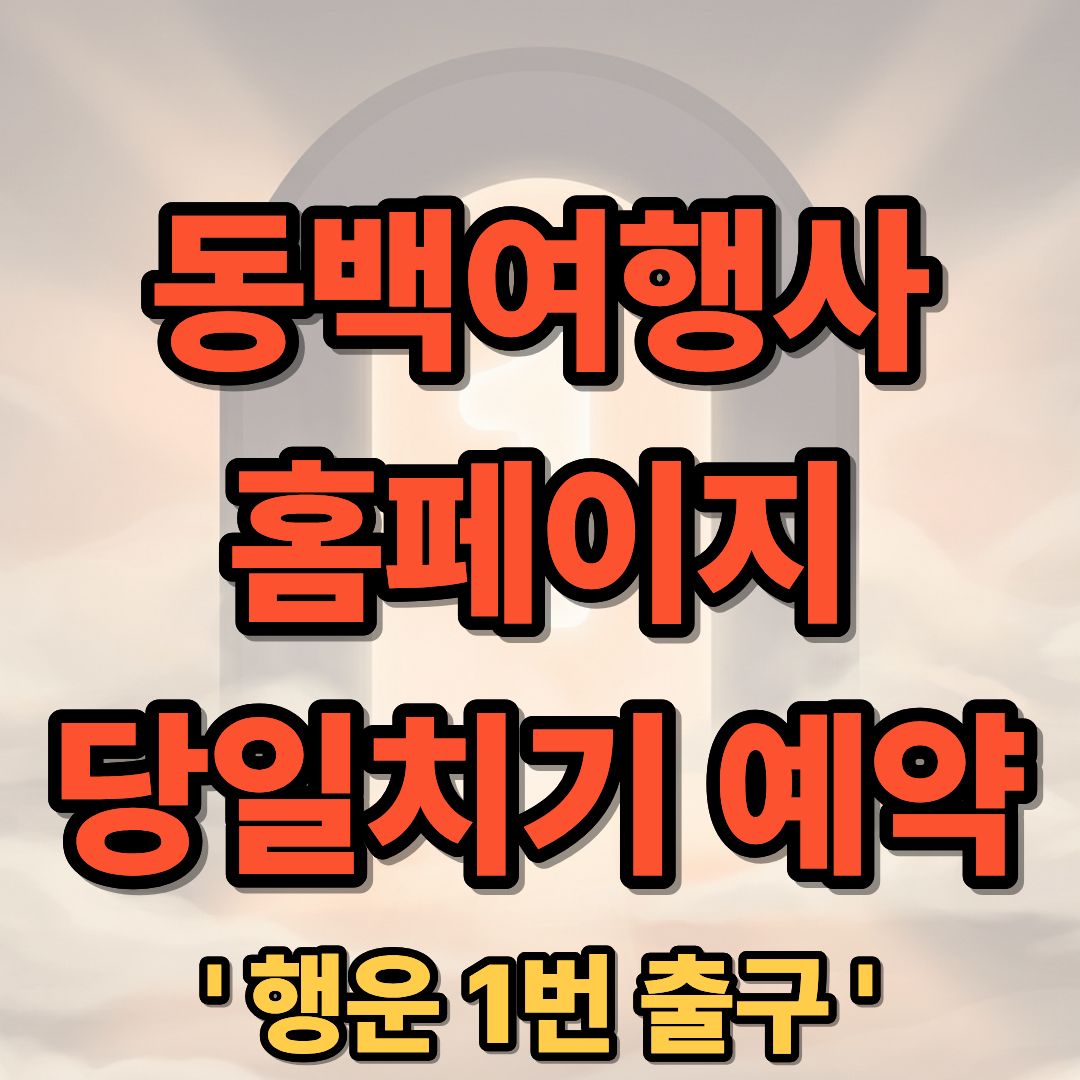 동백여행사 홈페이지 당일치기 예약 및 일정표 총정리