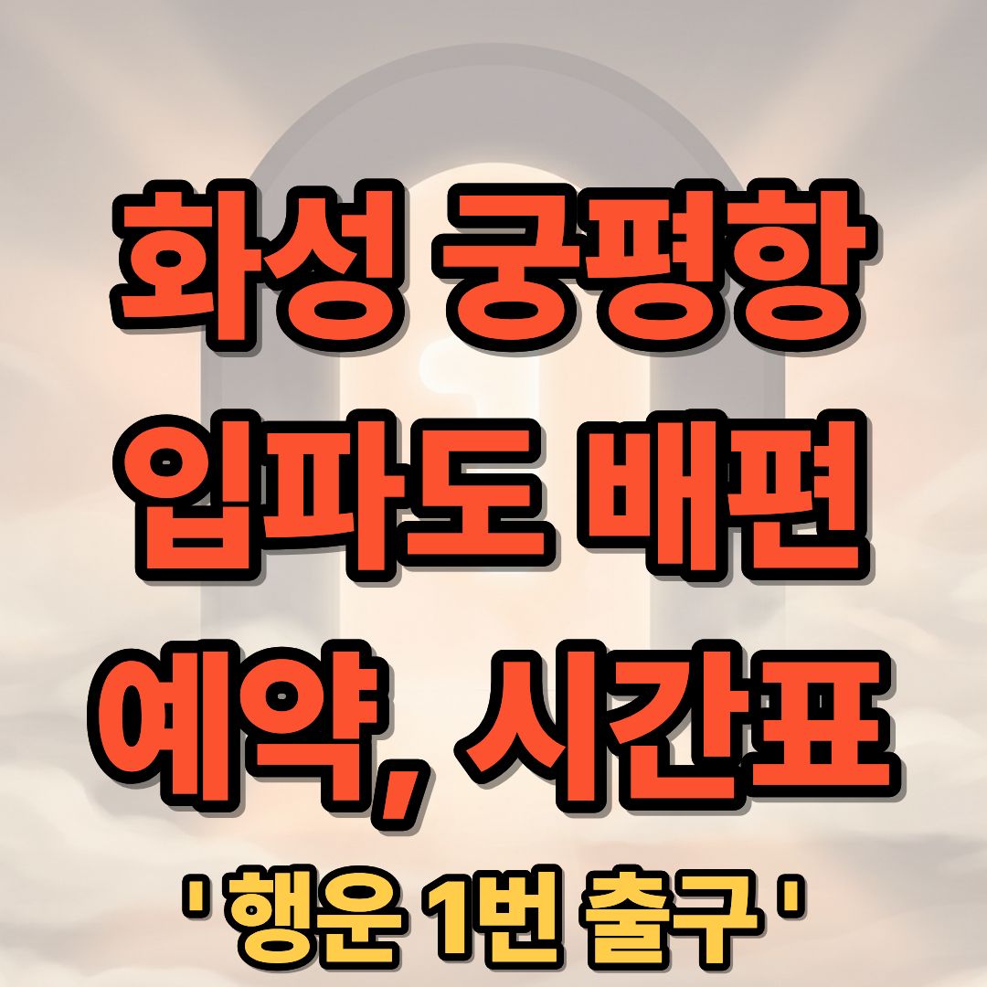 화성 궁평항 입파도 배편 시간표 예약 및 차량선적 안내