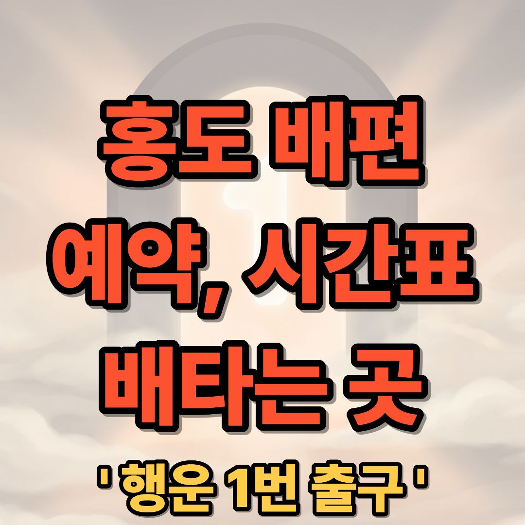 홍도 배편 시간표 예약 및 항구 정보 완벽 가이드 배타는 곳